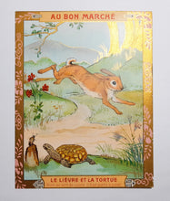 Laden Sie das Bild in den Galerie-Viewer, Victorian Trade Cards From Au Bon Marche Paris, Very Rare Complete Set Of 10 Cards, Theme Is Fables Of Jean De La Fontaine