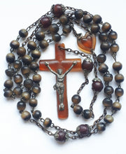 Load image into Gallery viewer, SOLD Irish Horn Rosary, Five Decade, 52 cm In Length, Bronze Chain, Excellent Condition