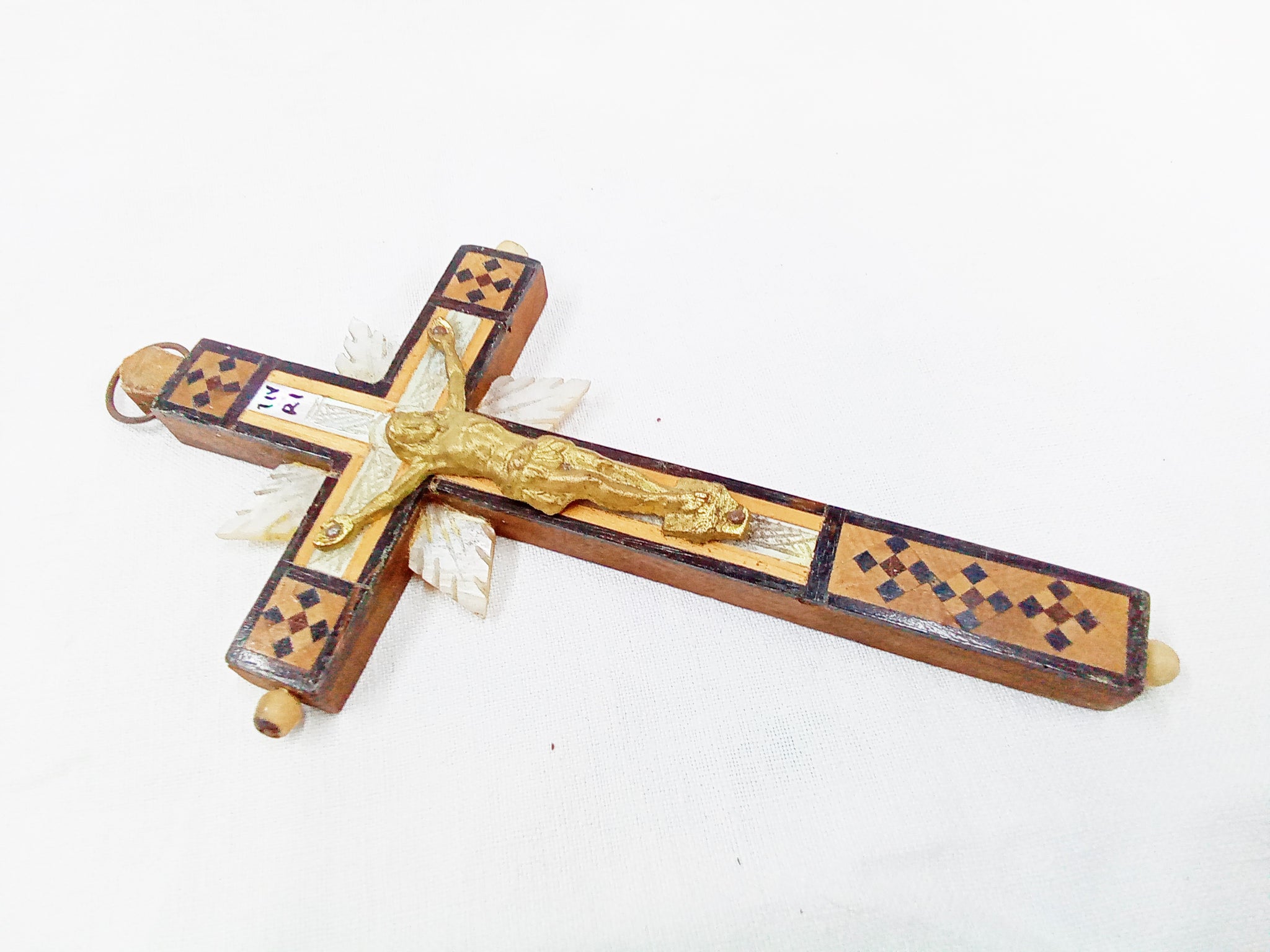 Antique French gilded bronze crucifix cross and Corpus Christi mounted on onyx marble with brass plaque just exquisite really well made. retailer