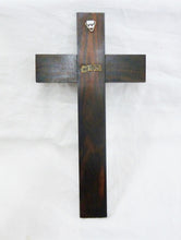 Load image into Gallery viewer, Antique Chapel Cross, Cast Bronze Corpus Christi By Francisco Escudero, Mounted On Straight Grained Ebony, Circa 1890