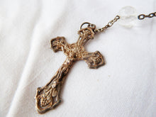 Load image into Gallery viewer, Art Nouveau Rosary, Solid Silver Cross, Links and Chain, Hand Made, Rock Crystal Beads, Hallmarked, Circa 1880