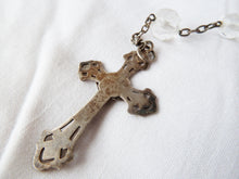 Load image into Gallery viewer, Art Nouveau Rosary, Solid Silver Cross, Links and Chain, Hand Made, Rock Crystal Beads, Hallmarked, Circa 1880