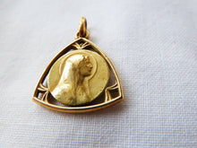 Load image into Gallery viewer, Virgin Mary Medal, 22 carat Rolled Gold, French by FIX, Circa 1910, 1.8x1.8 cm