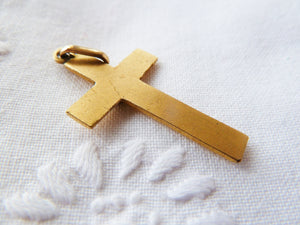 Antique Pendant Cross 22 carat Rolled Gold With Enamel of The Virgin Mary, 2.8 x 2 centimetres, 2.2 grams