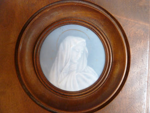 SOLD Pate Sur Pate of The Virgin Mary 9 cm diameter Circa 1890 By Auguste Riffaterre (1868-1935)