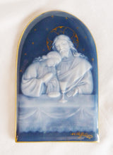 Load image into Gallery viewer, SOLD Pate sur Pate Plaque 11x7 cm Christ with The Virgin Mary Signed A Riffaterre (1868-1935)