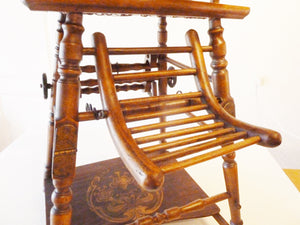 SOLD French Carved Folding Up and Down Child High Chair on Wheels, Mid 19th Century, Superb Condition