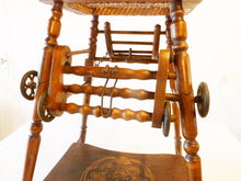Load image into Gallery viewer, SOLD French Carved Folding Up and Down Child High Chair on Wheels, Mid 19th Century, Superb Condition