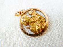 Load image into Gallery viewer, Antique Saint Christopher Medal, 22 carat Rolled Gold, French by FIX, Circa 1910, 2 centimetres diameter, 2 grams