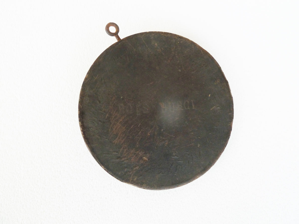 Médaille en bois durci de Napoléon, Prince Impérial, de 11,5 centimètres de diamètre, vers 1870