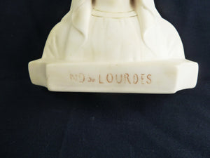 Our Lady Of Lourdes Bust, Statue ND De Lourdes by C Maillard, 21 centimetres Tall