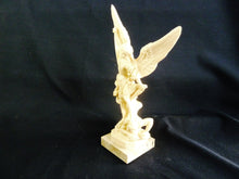 Load image into Gallery viewer, Archangel Michael Defeating The Devil by Amilcare Santini In Faux Ivory on Marble Base, Circa 1960