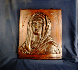 Folk Art Carving of The Virgin Mary 18th Century 50 x 43 x 9 centimetres
