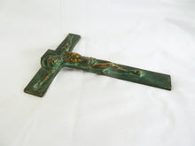 Load image into Gallery viewer, Art Deco Bronze Wall Crucifix By J. HARTMANN German Sculptor 1920s, Solid Bronze Corpus Christi And Cross 19x14 Centimetres