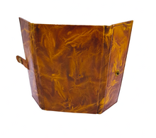Load image into Gallery viewer, Portable Stations Of The Cross Shrine, Pewter Engravings Set On Tan Leather, Gold Blocked, Beautiful Condition