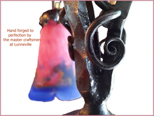 Load image into Gallery viewer, Art Nouveaux Chandelier by Muller Frères of Lunneville, 4 Shades, Hand Made, Perfect Condition - FREE SHIPPING