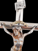 Laden Sie das Bild in den Galerie-Viewer, Antique Chapel Cross, Chromed Bronze, Lourdes Souvenir, 25 x 13 Centimetres, Circa 1890 Ships Duty Paid