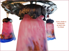 Load image into Gallery viewer, Art Nouveaux Chandelier by Muller Frères of Lunneville, 4 Shades, Hand Made, Perfect Condition - FREE SHIPPING