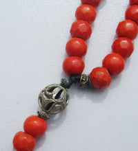 Load image into Gallery viewer, Bavarian Coral Rosary Antique Silver And Coral &#39;Beidermeier&#39; Rosary, Stunning Condition, 5 Decade, 48 cm Long, Circa 1840