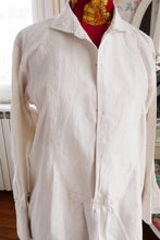 Laden Sie das Bild in den Galerie-Viewer, Reserved for Elizabeth Antique Hemp Evening Dress Shirt, Rare,  Hand Woven Finest Hemp, Circa 1860, Hand Made, From French Chateau, Mono M