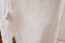 Laden Sie das Bild in den Galerie-Viewer, Reserved for Elizabeth Antique Hemp Evening Dress Shirt, Rare,  Hand Woven Finest Hemp, Circa 1860, Hand Made, From French Chateau, Mono M