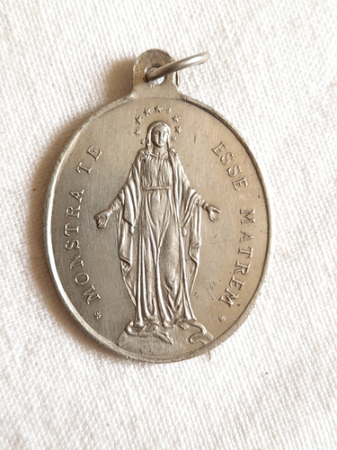 Silvered Bronze Miraculous Medal, Congregation Of The Children Of Mary Mid 19th Century, Uninscribed
