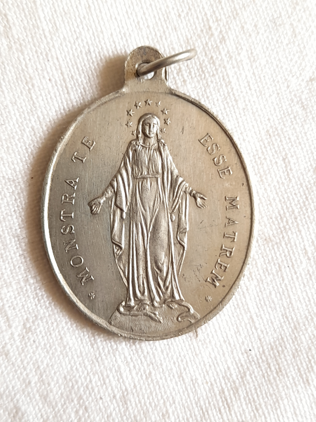 Silvered Bronze Miraculous Medal, Congregation Of The Children Of Mary Mid 19th Century, Uninscribed