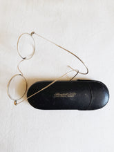 Load image into Gallery viewer, Antique Wire Frame Glasses By Rouzier Of Tarbes, France, Gold Plated Circa 1890, Original Glass and Case, Excellent Condition
