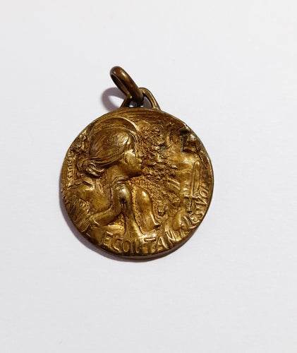 SOLD Extremely Rare Joan of Arc Medal in Bronze by Jean Jacques Gatteaux 