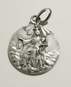 SOLD Sacred Heart Medal with Our Lady of Mount Carmel, Design by Ludovic Penin of Lyons France circa 1850