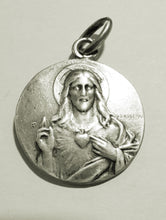 Load image into Gallery viewer, SOLD Sacred Heart Medal with Our Lady of Mount Carmel, Design by Ludovic Penin of Lyons France circa 1850