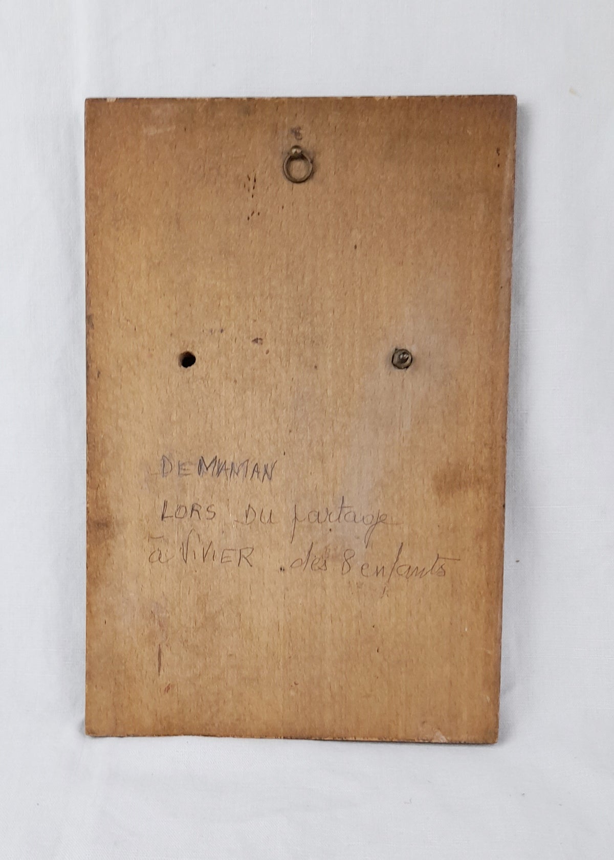 Antigua placa de bronce de la Virgen y el Niño, según Botticelli, firmada L de Helley, c. 1890