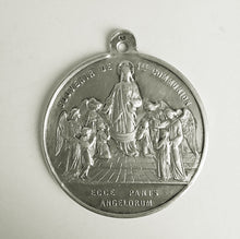 Load image into Gallery viewer, Antique 1st Communion Medal in Solid Silver, 3.5 Centimetres Diameter, Dated 1867, Ships with 22&quot; 925 Silver Chain