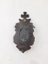 Load image into Gallery viewer, SOLD Antique Holy Water Font, Rare Example, French, Sacred Heart of Jesus Centre on Carved Ebony, Napoleon III Circa 1860