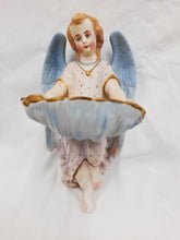 Load image into Gallery viewer, SOLD Holy Water Font, Very Rare Bisque Angel Holy Water Font By Mauger &amp; Fils, Stamped and Numbered, Circa 1880