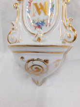 Load image into Gallery viewer, SOLD Holy Water Font, Beautiful Antique Porcelain Of Paris, Late 19th Century, Perfect Condition, Marian Symbol With Painted Flowers, 24 cm