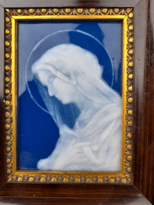 Our Lady Of Perpetual Sorrow, Limoges Enamel by Marcel Chaufriasse, Pate-Sur-Pate Plaque, Signed