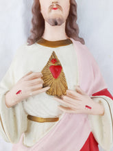 Load image into Gallery viewer, Sacred Heart Of Jesus Statue, Circa 1860, Sacré Coeur de Jésus, 46 cm Tall, Beautifully Detailed