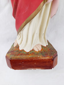 Sacred Heart Of Jesus Statue, Circa 1860, Sacré Coeur de Jésus, 46 cm Tall, Beautifully Detailed