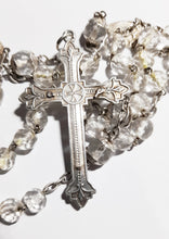 Load image into Gallery viewer, Art Deco Rosary, Solid Silver Cross, Links and Chain, Hand Made, Rock Crystal Beads, Hallmarked, Circa 1925