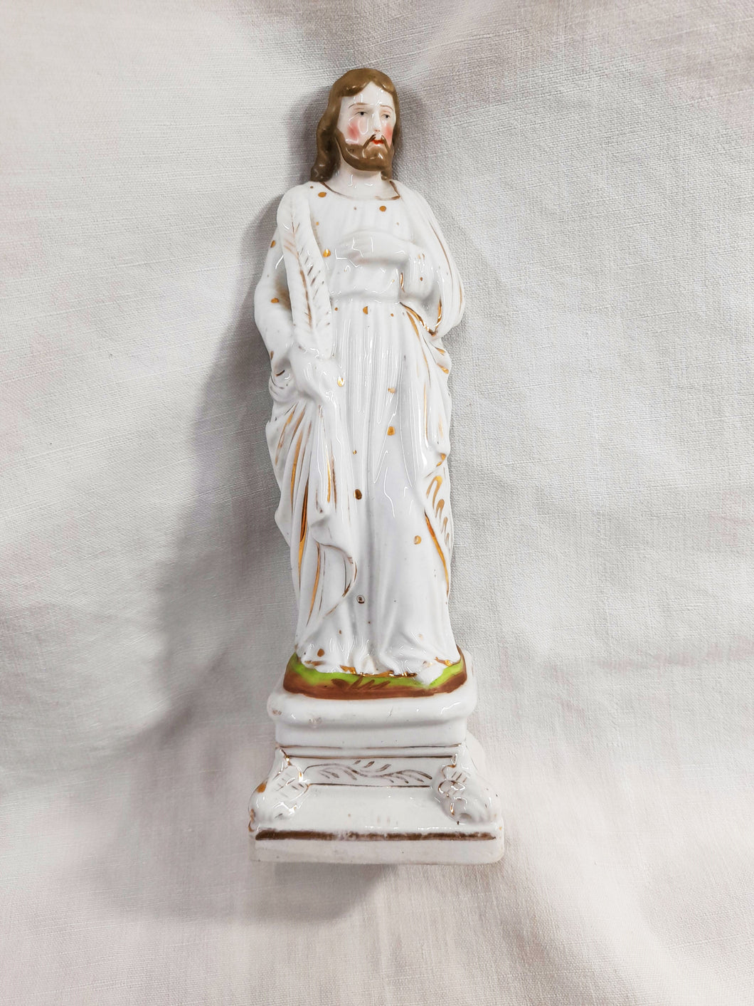Saint Joseph Statue, Porcelain of Paris, Circa 1860, Beautiful Condition, 24.6 Centimetres Tall