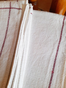 Antique French Hemp Towels, Chateau Linen Unused, 37 x 36 ins, Circa 1920, Set of 4 or 3 Hand Sewn. Circa 1920, Mono MV