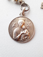 Load image into Gallery viewer, SOLD Antique Silver Rosary, With Large Silver Pilgrimage Medal, Hallmarked 925 silver, Late 19th Century, Perfect Condition