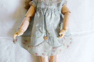Rare Antique SFBJ Doll 14" Tall, Fully Articulated, Original Dress Circa 1915