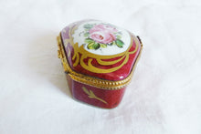 Load image into Gallery viewer, Limoges Porcelain Trinket Box, Hand Made and Hand Decorated, Circa 1930, 6.5 x 5 x 3 cm