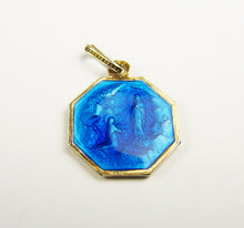 Load image into Gallery viewer, Christian Enamel Medal Of The Virgin Mary, Lourdes Souvenir, Gold Plate on Silver Circa 1900