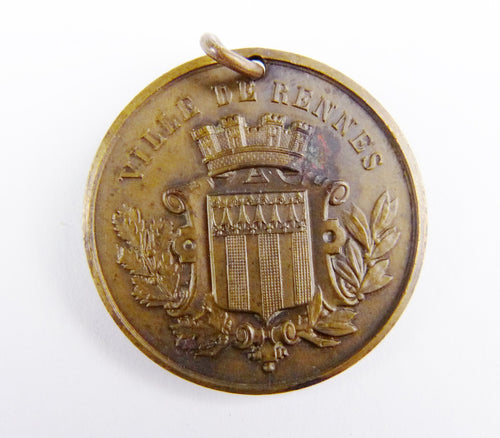 Antique Christian Medal of Saint Genvieve by Abbot Auguste Corbierre Circa 1920