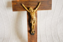 Load image into Gallery viewer, Large Antique Chapel Cross, Oak Cross With Cast Bronze Corpus Christi, Circa 1860