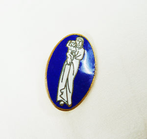 Rare Enamel Brooch By Adolphe Penin Of Lyon, Virgin Mary With Child, Circa 1910, Excellent Condition