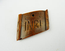 Load image into Gallery viewer, SOLD Antique Hand Carved Wooden Corpus Christi and INRI Plaque, Wonderful Quality and In Excellent Antique Condition
